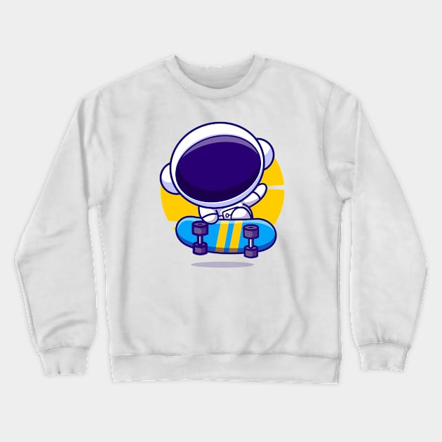 Skater Astronaut Crewneck Sweatshirt by haallArt